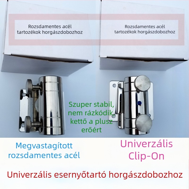 Rozsdamentes acélból készült esernyőállvány halászat dobozhoz – esernyőbetét és külső felszerelés-tartó