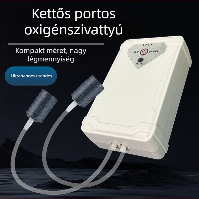 Ultra-csendes, újratölthető oxigénpumpa akváriumhoz (aranyhalak számára)