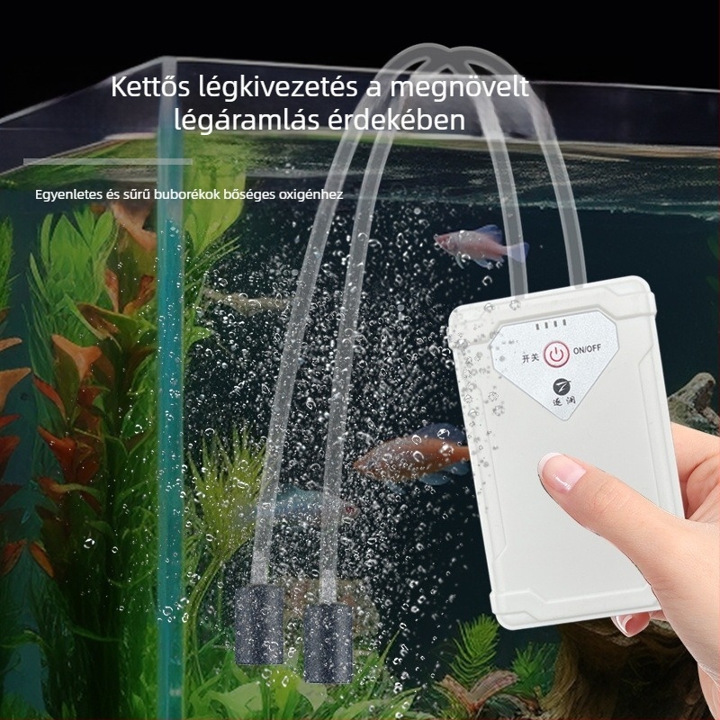 Ultra-csendes, újratölthető oxigénpumpa akváriumhoz (aranyhalak számára)