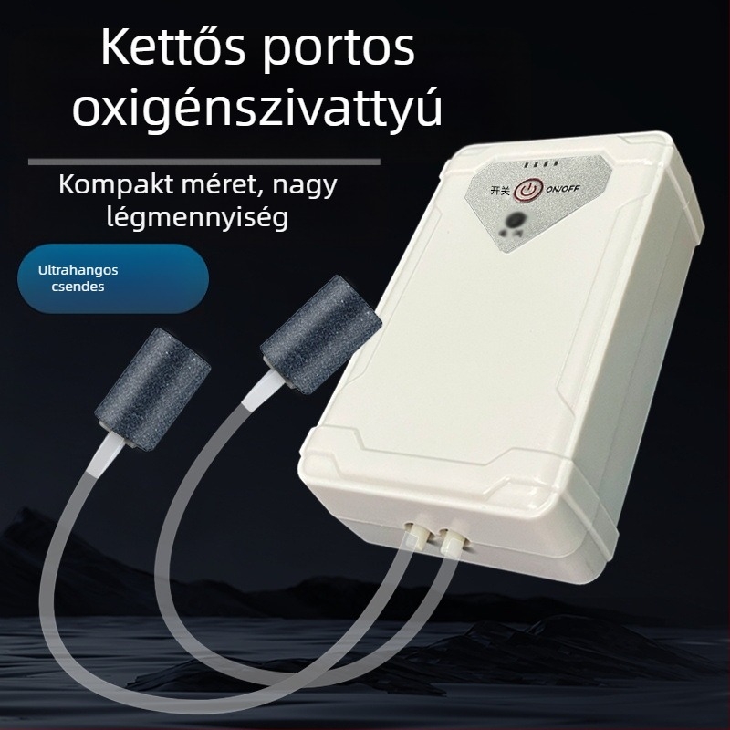 Ultra-csendes, újratölthető oxigénpumpa akváriumhoz (aranyhalak számára)