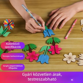 Új 2025 DIY fa akasztó dísz, természetes fa színében, juta kötéllel, lézerrel gravírozva