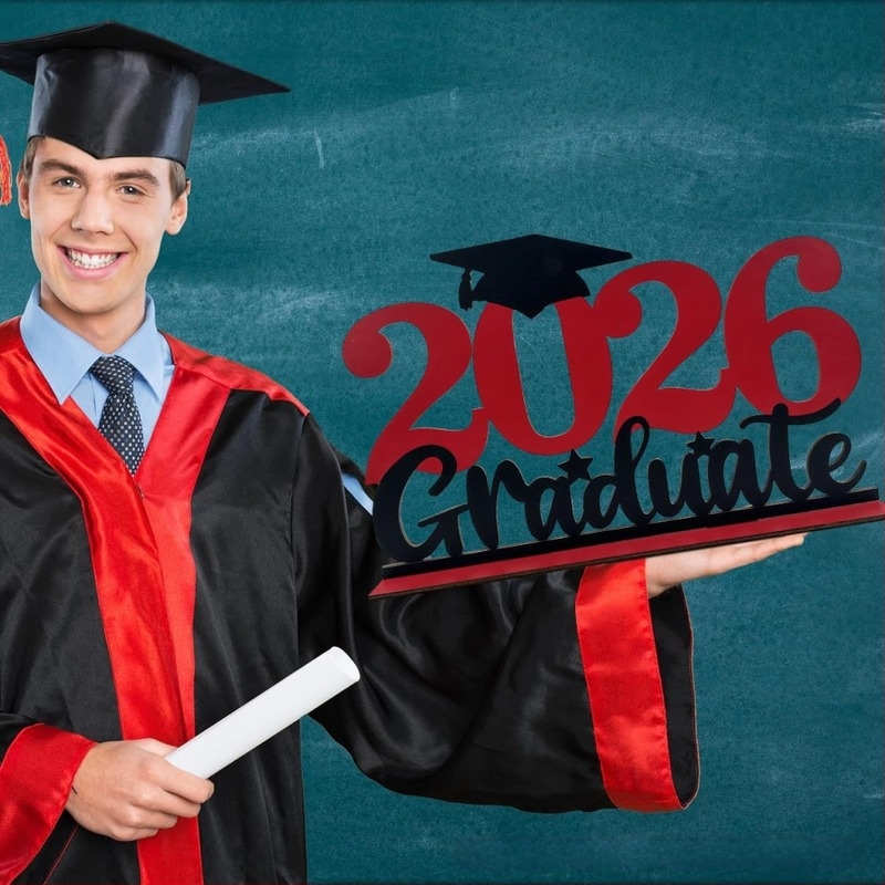 Fából készült fotórekvizit és jel az egyetemi diplomaosztóra, ajándék 2026