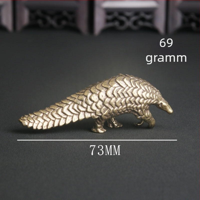 Sárgaréz pangolin – asztali dísz, retro bronz faragott Tea Pet, gyűjteményes bronz dekoráció