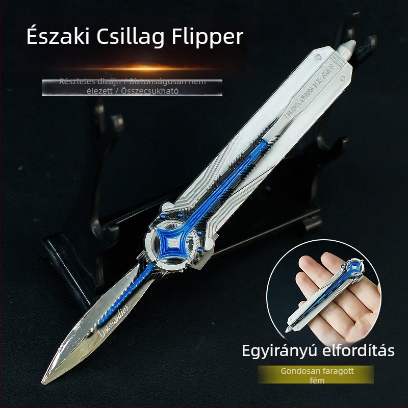 Delta Toys 15 cm egyirányú ugró North Star kés fegyver modell játék, fém kivitelezés