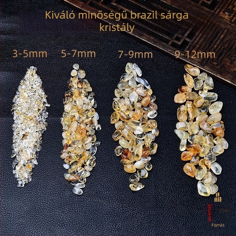 Természetes braziliai sárga citrin kristálygránul, apró kristályszemcsék, nem porózus demagnetizáló kő, dekoratív dísz