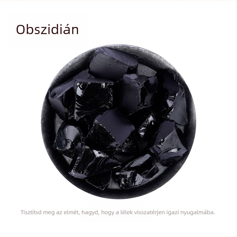 Természetes obszidián ásványi példány, kristály nyers kő aromaterápiás diffúzorhoz, demagnetizáló kő, kristály dekoráció