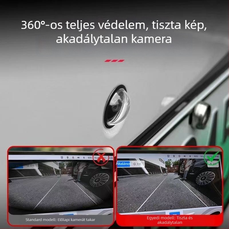 Autókamerához való objektívvédő sapka előre kamerához, 360° hátsó látási rendszerhez, eső- és homokálló.