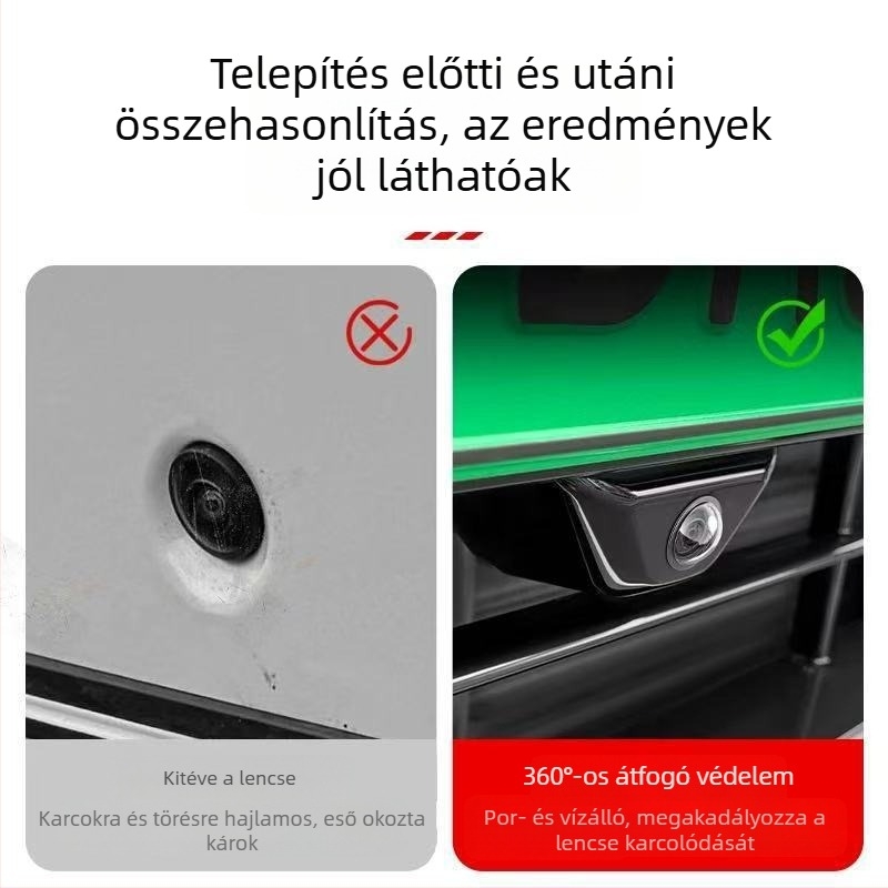 Autókamerához való objektívvédő sapka előre kamerához, 360° hátsó látási rendszerhez, eső- és homokálló.
