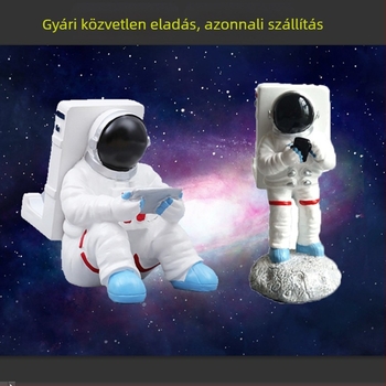 Űrhajós gyanta figura telefon- és tablet-tartóval – kreatív dekoráció, Patkány éve dísz