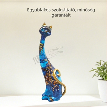 Vízátviteles macska – rezin dísztárgy otthoni dekorációhoz