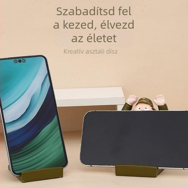 Japán katona telefonállvány — hordozható asztali tabletatartó, multifunkcionális dekoratív állvány