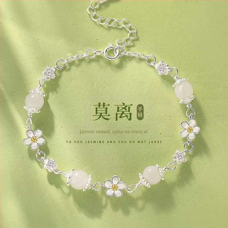 Női mesterséges Hetian jade nyaklánc, különleges tervezés, elegáns kulcscsont körüli nyaklánc, születésnapi ajándék a barátnőnek