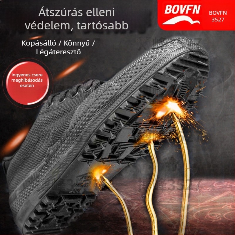 Kevlaros tű-ellenálló védőcipő férfiaknak – csúszásmentes, kopásálló munkacipő