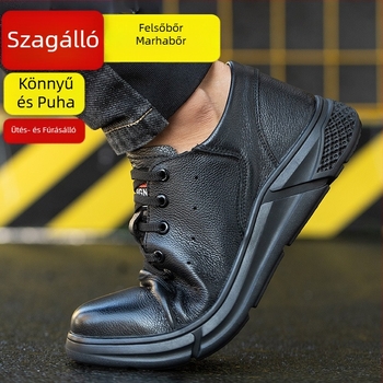 Férfi munkavédelmi cipő: légáteresztő, ütés- és átszúrásálló, szagtalan, kopásálló, acél orral, nyárra