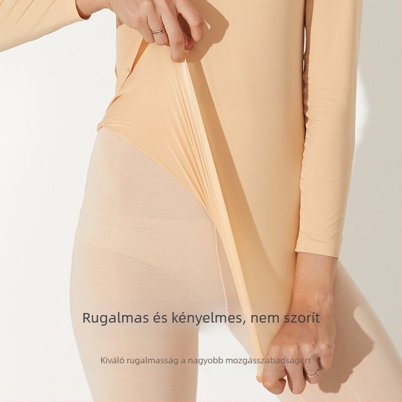 Női vékony, melegítő felső, magas rugalmasságú, hosszú ujjú, kerek nyakú