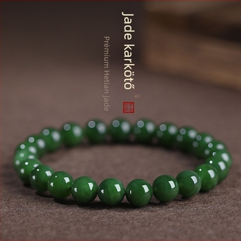 Hetian jade karkötő gyöngyökkel, uniszex, eredeti dizájn, szőtt