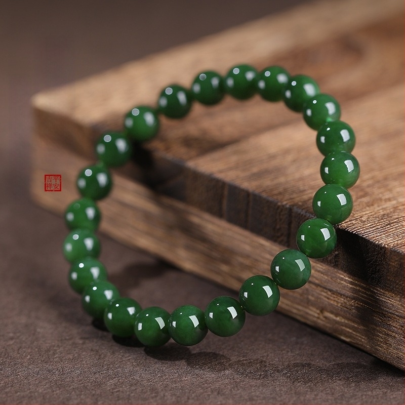Hetian jade karkötő gyöngyökkel, uniszex, eredeti dizájn, szőtt