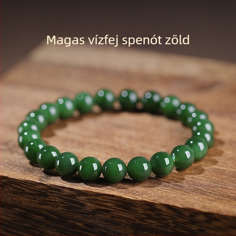 Hetian jade karkötő gyöngyökkel, uniszex, eredeti dizájn, szőtt