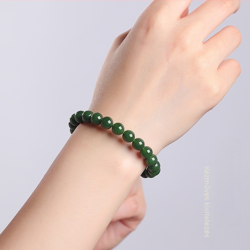 Hetian jade karkötő gyöngyökkel, uniszex, eredeti dizájn, szőtt