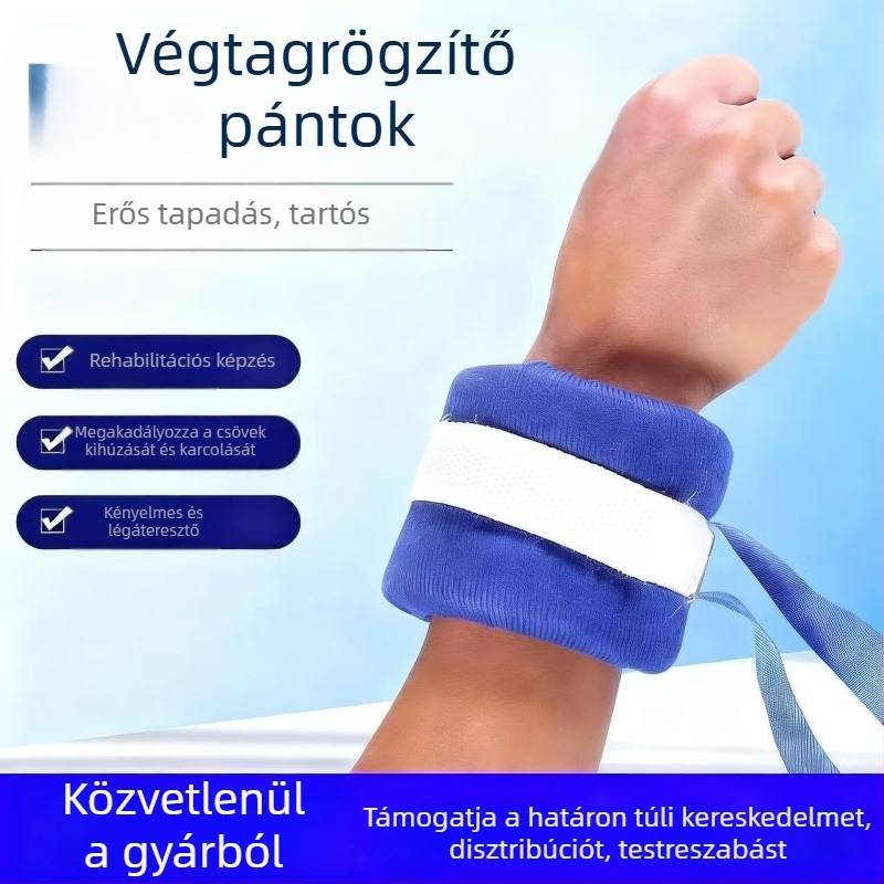 Masszív végtag-korlátozó pántok kézre és lábra, légáteresztő rögzítő pánt ágyhoz kötött időseknek
