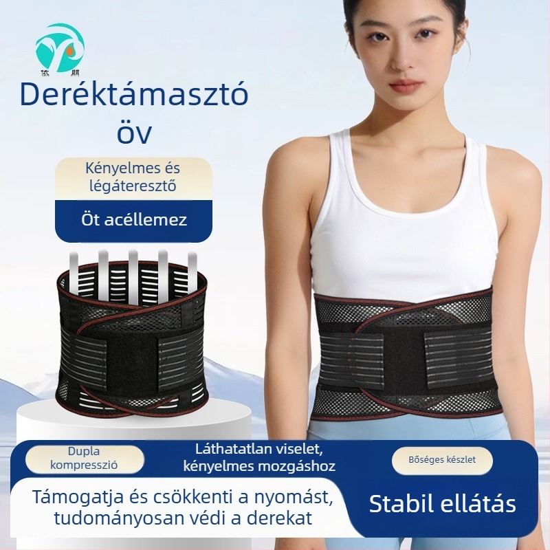 Nyáron is lélegző deréköv acéllemez-támogatással, hosszú ülésekhez tervezett deréktámasz, amely nem szorít és kényelmesen illeszkedik a gerincre.