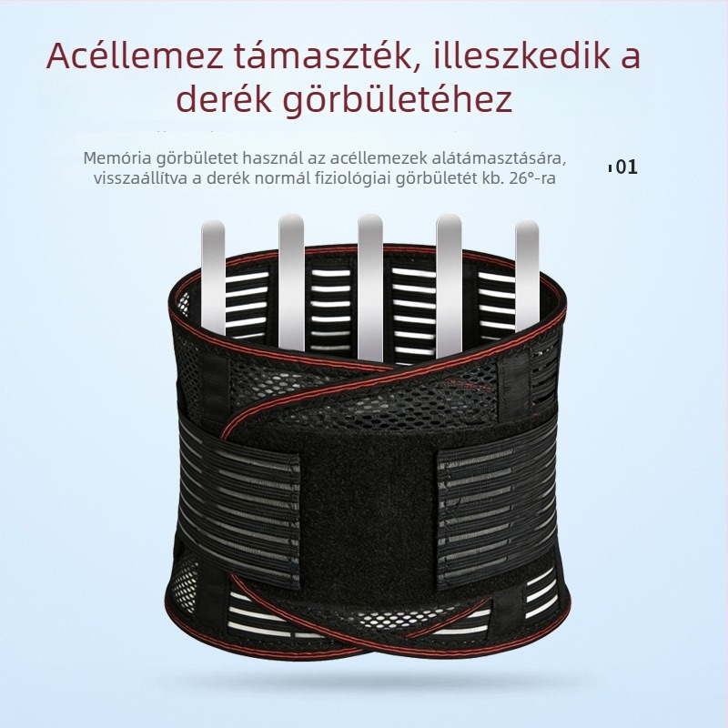 Nyáron is lélegző deréköv acéllemez-támogatással, hosszú ülésekhez tervezett deréktámasz, amely nem szorít és kényelmesen illeszkedik a gerincre.