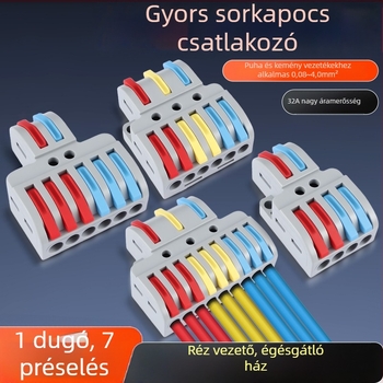 LT sorozat elágazó terminálblokk, 1 kimenet 2 vagy 1 kimenet 3, nyomó típusú vezetékcsatlakozó plug-in