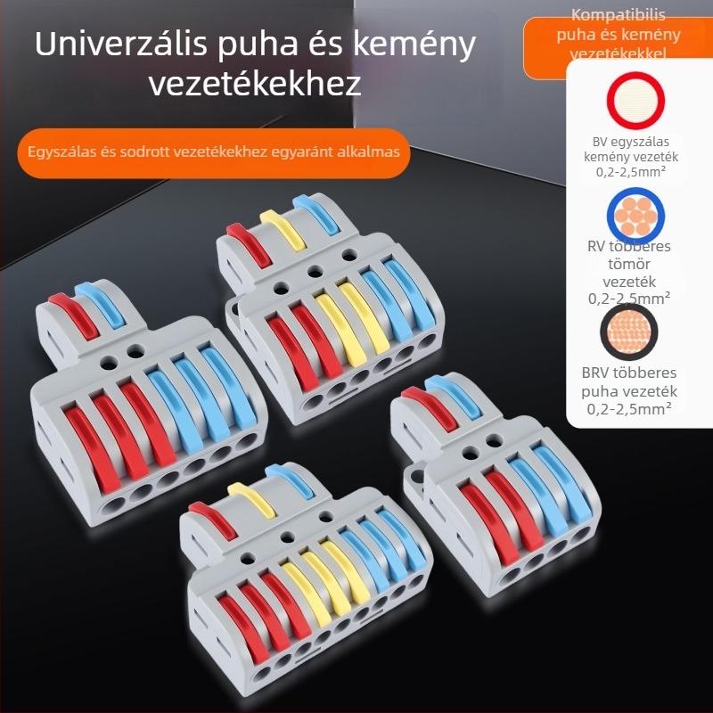 LT sorozat elágazó terminálblokk, 1 kimenet 2 vagy 1 kimenet 3, nyomó típusú vezetékcsatlakozó plug-in