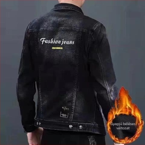 Férfi retro denim dzseki – karcsú szabás, őszi kollekció 2025