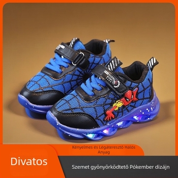 Világító gyerek sportcipő, uniszex, Velcro tépőzáras