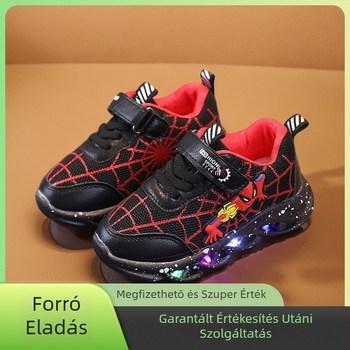 Világító gyerek sportcipő, uniszex, Velcro tépőzáras