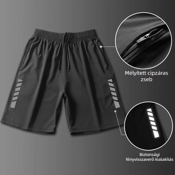 Férfi futóshort 3/4 hosszúságú, gyorsan száradó anyag, nyári edzés szett