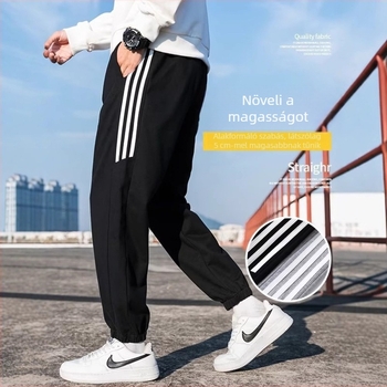 Férfi sportnadrágok tavasz–ősz 2022, bő fazon, cropped jogger, mindennapi viselet