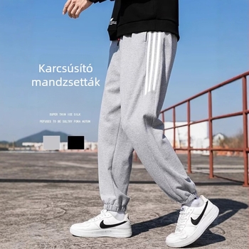 Férfi sportnadrágok tavasz–ősz 2022, bő fazon, cropped jogger, mindennapi viselet