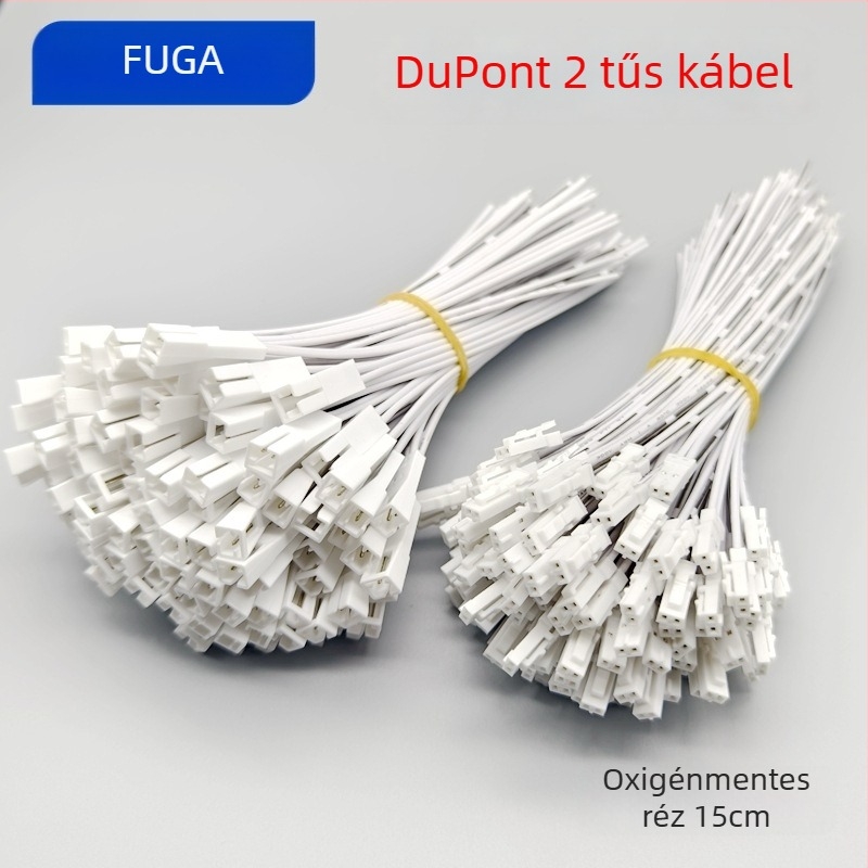 Dupont kábel LED-szalaghoz, 15 cm, 2P terminál, férfi- és női csatlakozó a szekrény LED-es világításához