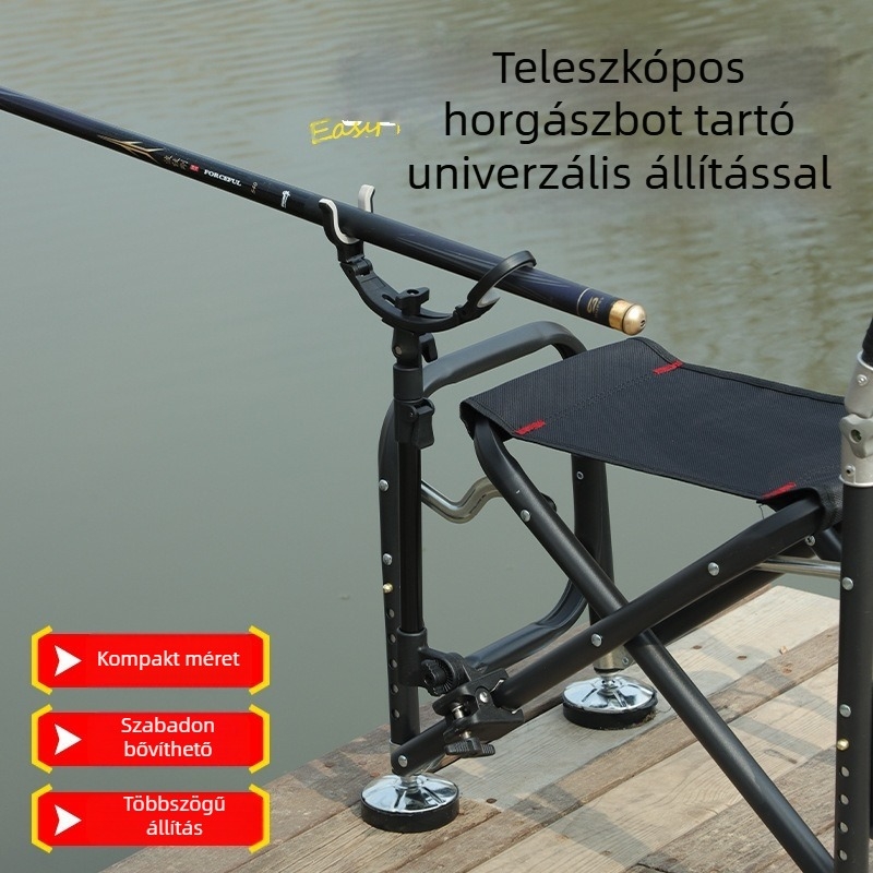 Többfunkciós horgászbot-tartó szikla-, tenger-, hajó- és hídhoz — összecsukható és forgatható, szék-stílusú botállvány
