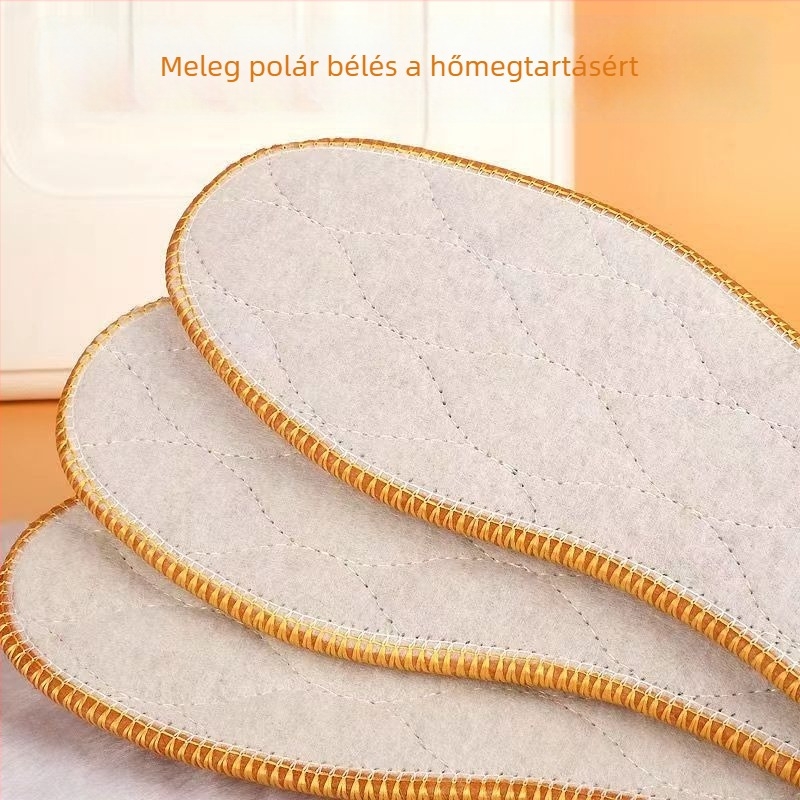 Unisex meleg talpbetét báránygyapjúból, fleece-bevonattal és vastagítással, téli használatra, puha talpú, nedvszívó és szagtalan