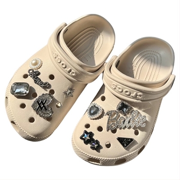 Crocs cipő díszítő kiegészítők: DIY gyémánt csillag betűk és virágdíszek