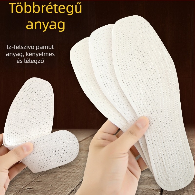 8 réteg pamut talptakaró tavasz-őszre, uniszex, fehér, lélegző, izzadságfelszívó, kopásálló, csúszásmentes, magasságot növelő, szegély nélküli
