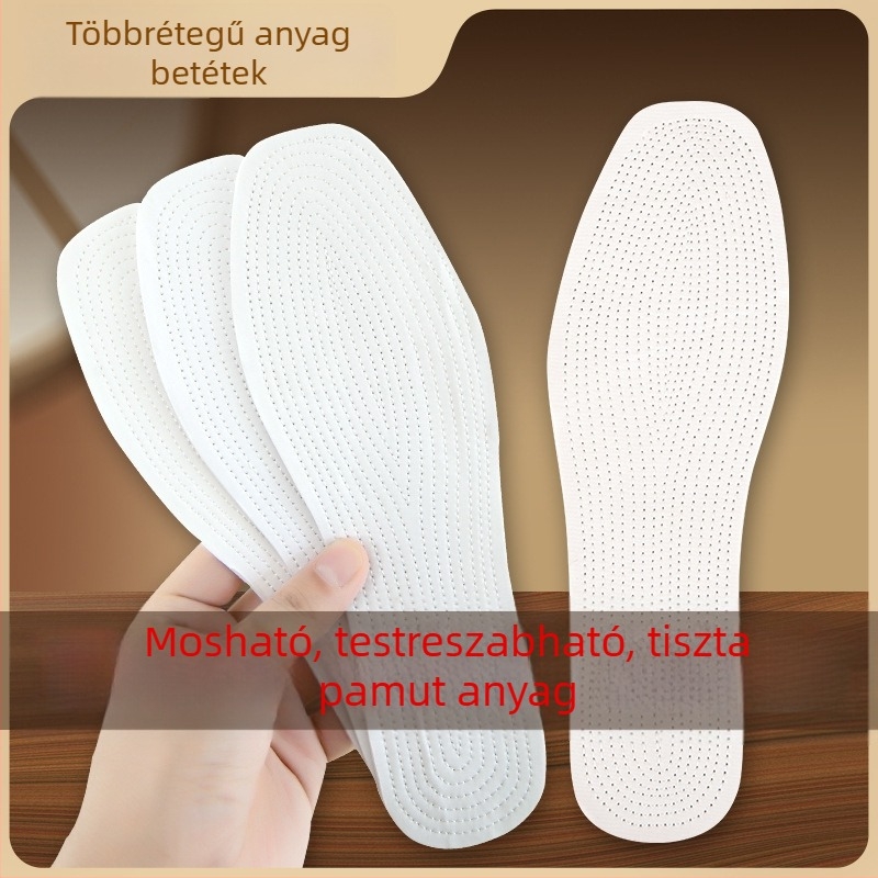 8 réteg pamut talptakaró tavasz-őszre, uniszex, fehér, lélegző, izzadságfelszívó, kopásálló, csúszásmentes, magasságot növelő, szegély nélküli