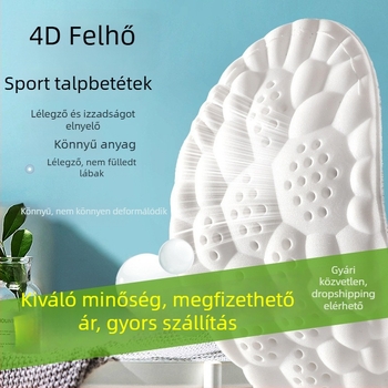 5D antibakteriális sporttalpbetét masszázspontokkal, ultra-soft ütéscsillapító, izzadságtaszító
