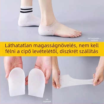 Láthatatlan szilikon belső talp nőknek és férfiaknak, nyári fél-talp 5 cm-es magasságnövelő, csúszásmentes és könnyű.