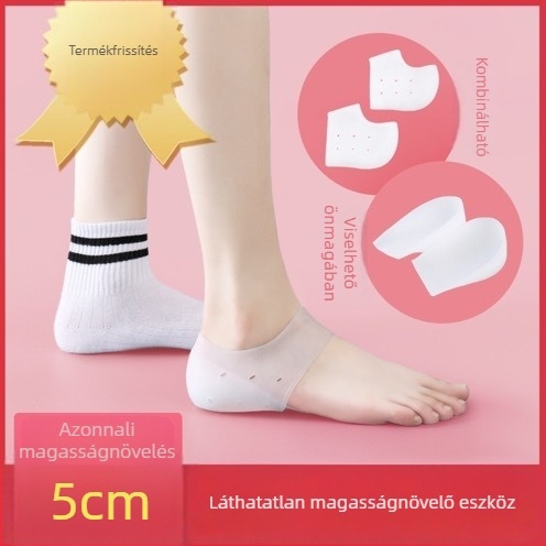 Rejtett talpbetét nőknek, SEBS-szilikon anyag, biomimikus design, belső magasság növelés akár 5 cm, csúszásmentes