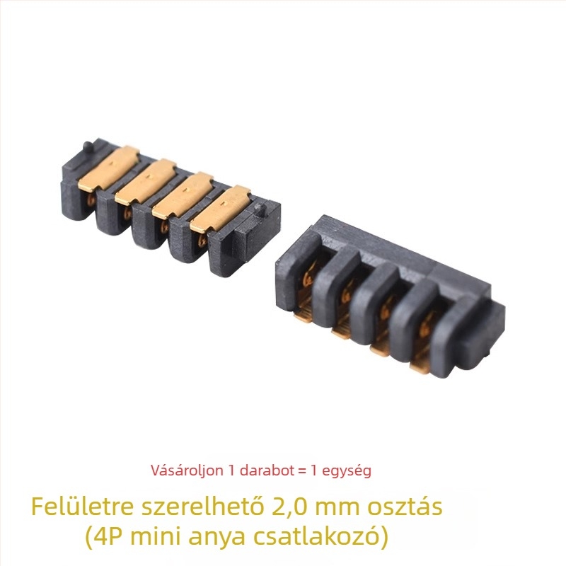 4P5P mini akkumulátor csatlakozó, 2,0 mm-es közép, férfi és női csatlakozók, 180° pengés csatlakozó