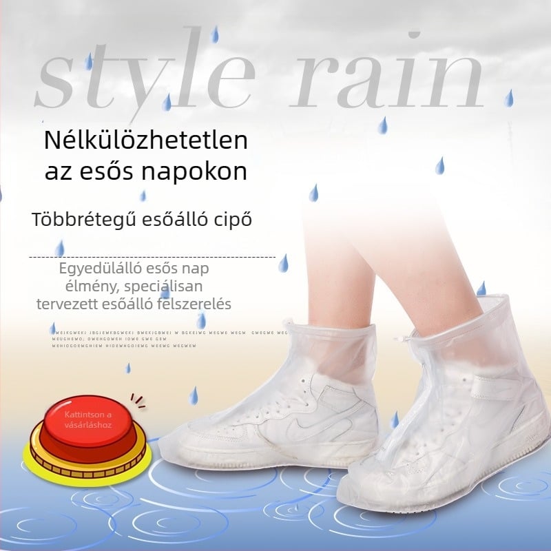 Esővédő cipővédők, vízálló és csúszásmentes, vastag talppal, túrázáshoz és utazáshoz