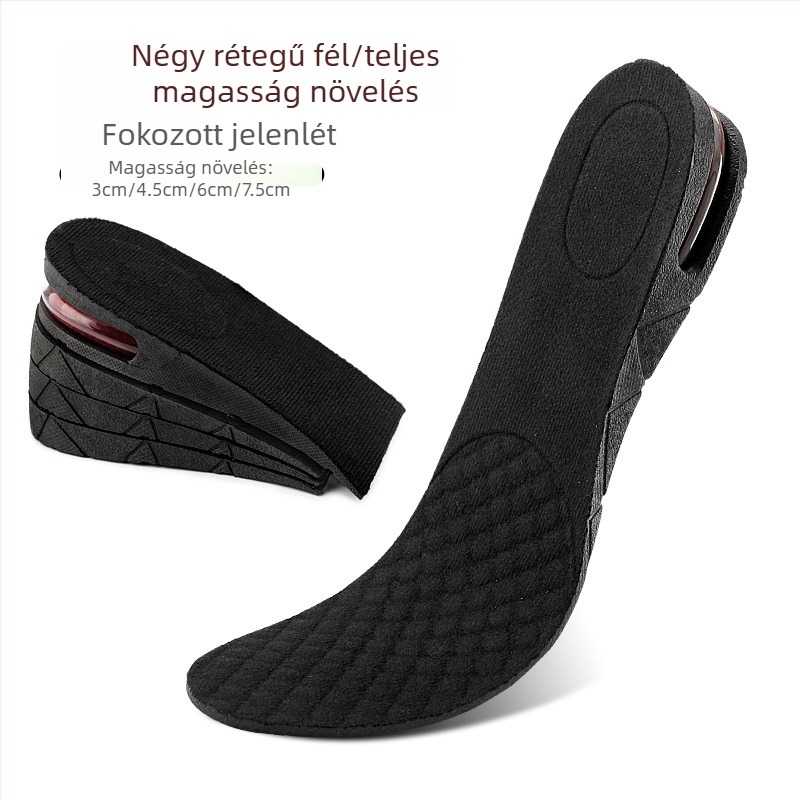Többszörös rétegű, leszedhető magasságot növelő talpbetét, férfiak és nők számára, láthatatlan, sportos ütéscsillapító légpárnával