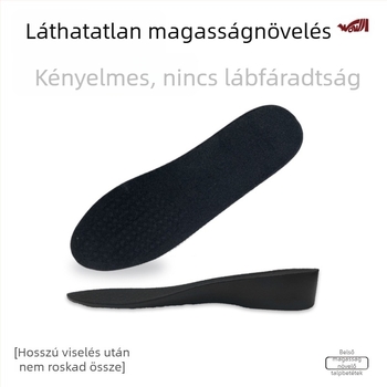 PU légáteresztő magasságot növelő talpbetét, teljes hosszúságú, láthatatlan, ütéscsillapító, szagtalanító, rendkívül puha