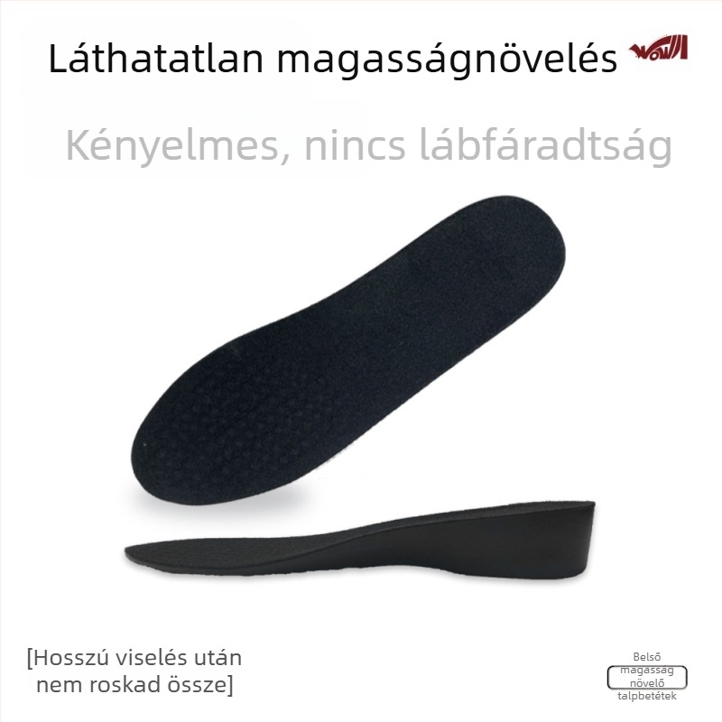 PU légáteresztő magasságot növelő talpbetét, teljes hosszúságú, láthatatlan, ütéscsillapító, szagtalanító, rendkívül puha