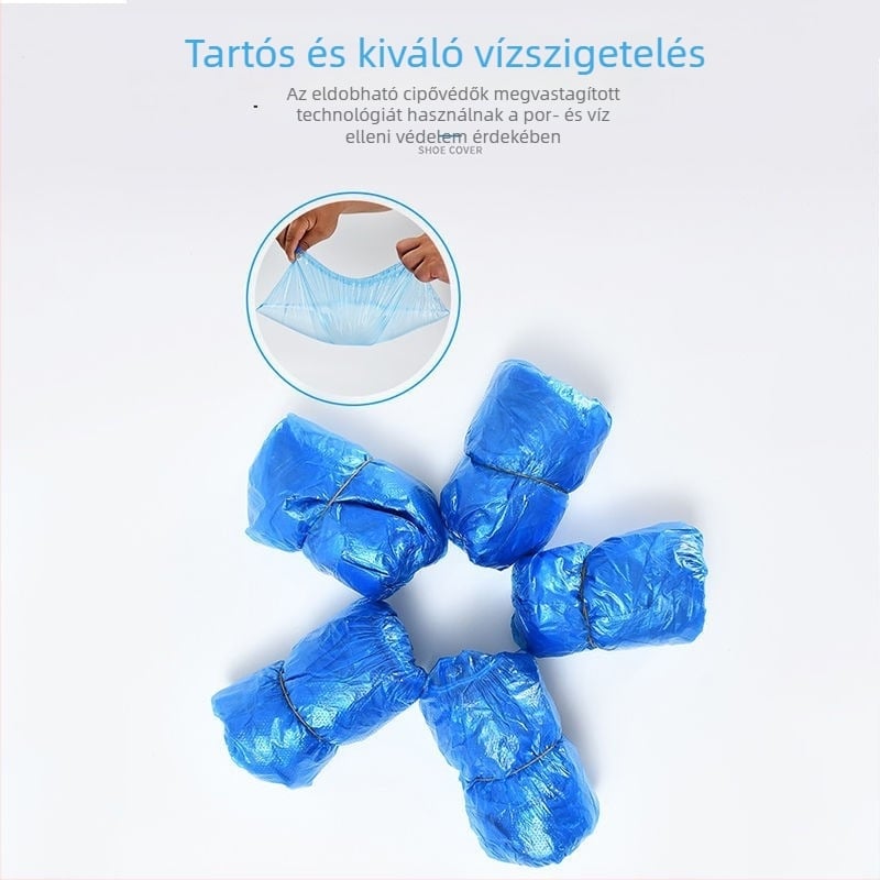 Egyszer használatos, vastagított beltéri cipővédők, vízálló, átlátszó, csúszásmentes és porálló