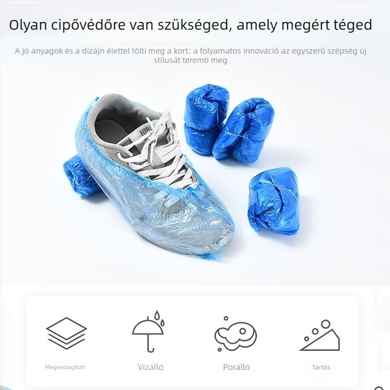 Egyszer használatos, vastagított beltéri cipővédők, vízálló, átlátszó, csúszásmentes és porálló